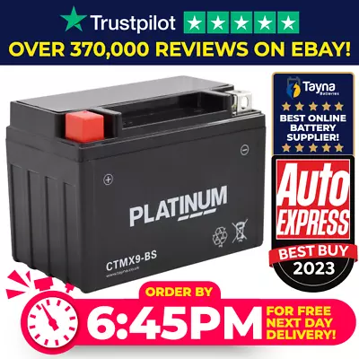 CTMX9-BS PLATINUM AGM Motorcycle Battery Replaces YTX9-BS • £24.23