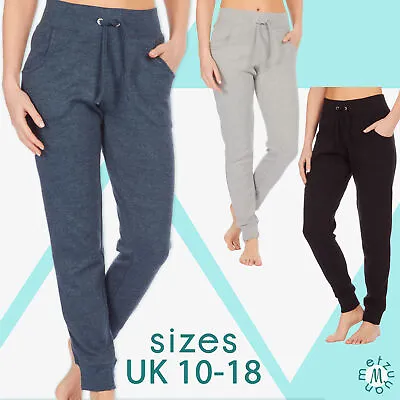 Ladies Womens Joggers Size 10 12 14 16 18 Jog Pants Bottoms Cotton Drawstring UK • £9.99