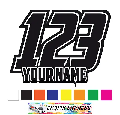 3 SET OF Custom Race Numbers And Name Vinyl Stickers/Decals Motorbike Motorcross • £7.99