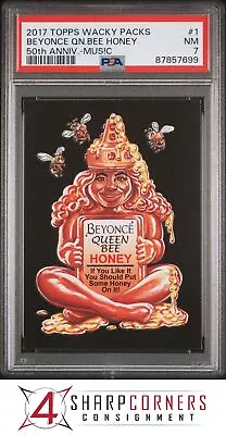 2017 TOPPS WACKY PACKS 50th ANNIVERSARY #1 BEYONCE QUEEN BEE HONEY POP 1 PSA 7 • $3.25