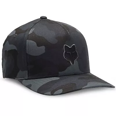 Fox Racing Fox Head Flexfit Baseball Hat Cap Curved Brim Comfortable Black Camo • $31.95