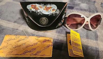 Ed Hardy Sunglasses Koi Goldfish White Cloud 130 EHS002 65-15 Vintage With Box 2 • $250