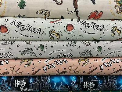 Warner Bros JK Rowling Harry Potter Soft Wash Cotton Fabric By 1/4 Metre* Wizard • £5.38