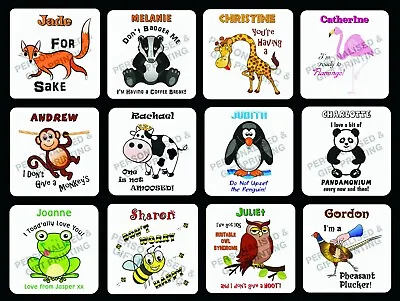 £3.99 • Buy Personalised Funny Animal Idioms Coasters Birthday Xmas Gift 24 Ideas To Choose