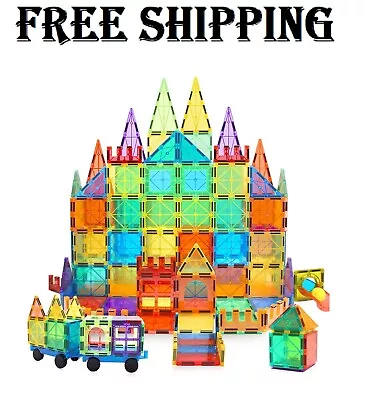 3D Set Magna Tiles Clear Colors Magnetic Building Toy Magnet Blocks Kids 85PCS.. • $54.99
