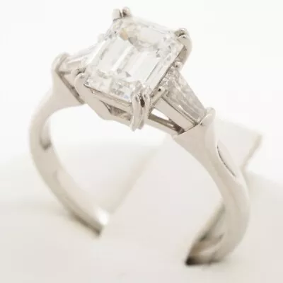 Harry Winston Classic Diamond Ring Pt950 4.7g 1.52 D VVS2 Emerald NONE • $26157.37