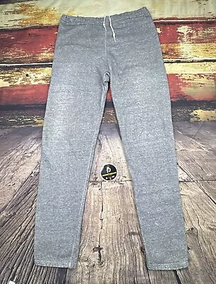 VTG Discus 80s Sweatpants Large Tall Blank USA Jogger Open Bottom Gray Gym Jock • $14.97