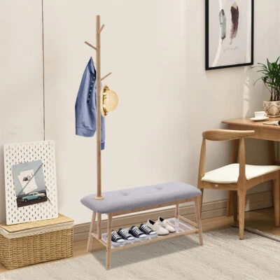 $76.04 • Buy Entryway Coat Rack Shoe Bench Hall Tree With Storage Bench Entryway NEW
