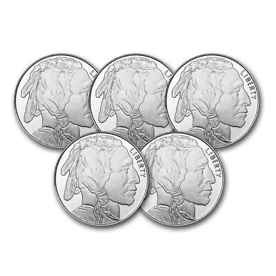 1 Oz Silver Round - Buffalo (Lot Of 5 Rounds) - .999 Fine Silver • $152.80
