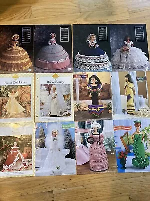 12 Vintage Crochet Barbie Dresses Clothes Annie’s Calendar Fashion Doll Patterns • $14.99