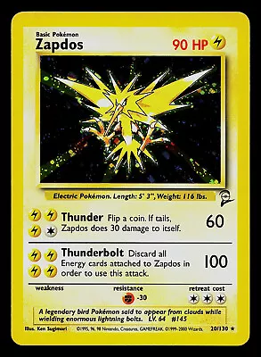 Pokemon Card - Zapdos Base Set 2 20/130 Holo Rare • $17.99