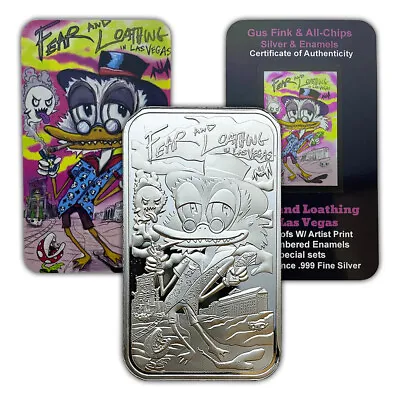 Fear & Loathing In Las Vegas Gus Fink 1 Oz .999 Silver Art Bar • $106.25