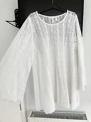 Ladies Beautiful Long White Beach Cover Up. Accessorize. Size Large Vgc • £6