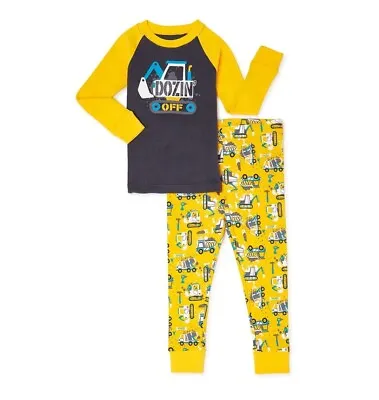 BOY'S PAJAMA SET 'Dozin Off' TRUCKS 18M 3T 4T 5T CONSTRUCTION BULLDOZER PJ BNWT • $12.99