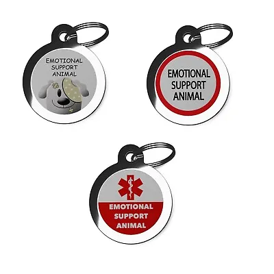 Emotional Support Animal Pet ID Tags Dog Cat Medical Tags Pet Tags Personalised • £6.99