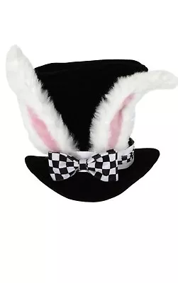 Alice White Rabbit Top Hat Adult Costume Ears Bunny Mad Hatter NEW • £7.90