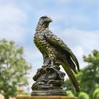 Deluxe Freestanding Golden Eagle Garden Sculpture - Aluminium Outdoor Ornament • £339