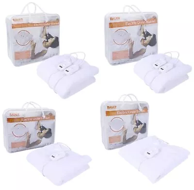 Bauer® Electric Heated Under Blanket 3 Heat Settings Single Double King Washable • £19.99