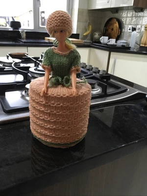 £5 • Buy Original Vintage Hand Knitted Toilet Roll Cover