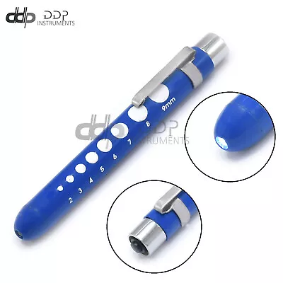 Royal- Blue Reusable Nurse Penlight Pocket Medical LED With Pupil Gauge PL-015 • $10.90