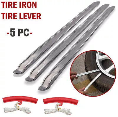 Motorcycle Tire Spoon Iron Lever Tool Changing Repair Bar Kit With Rim Protector • $15.99