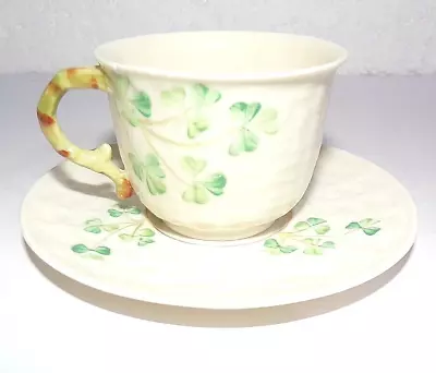 Vintage BELLEEK Ireland Teacup W/Saucer Brown Mark Cup/saucer • $9.99