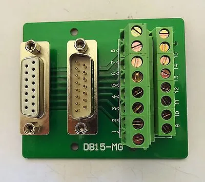 DB15 D-Sub 15pin Male/Female Adapter Breakout Board Connector (D23) • £14.75