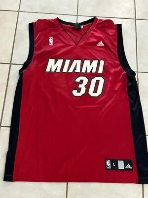 Michael Beasley Miami Heat NBA Red Adidas Swingman Jersey Men Large L Flaws • $55