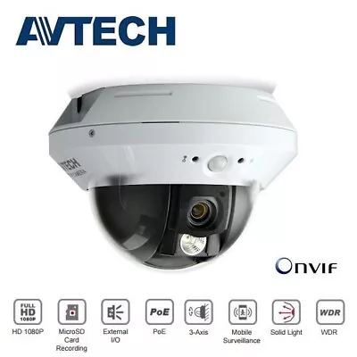 Avtech 2mp Wdr Dome Ip Cctv Camera • £43.97