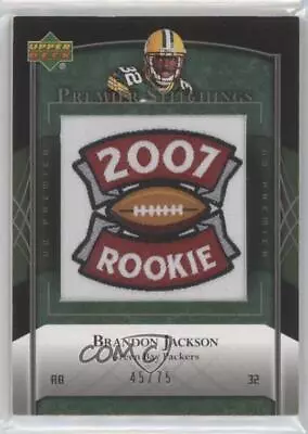 2007 UD Premier Stitchings Alternate Logos /75 Brandon Jackson #PS-6 Rookie RC • $4.57