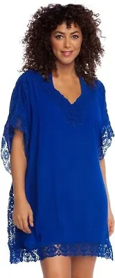 La Blanca Women's Tunic Swimsuit Cover Up Blueberry Island Fare Blue X-Small • $11.98