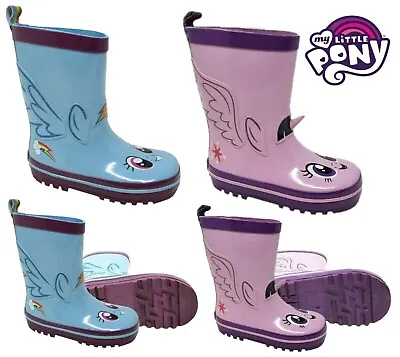 £8.99 • Buy Girls Wellies Infants My Little Pony Lilac Rain Wellingtons Rain Boots Sizes
