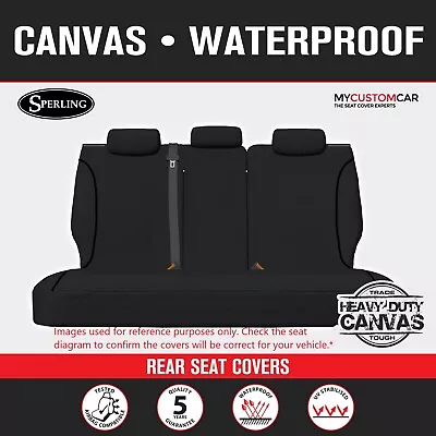 Ford Ranger PX Dual Cab 2015-2022 Rear TRADIES Black Canvas Seat Covers • $169