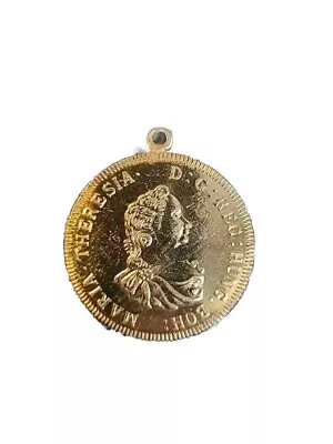 Imitation Gold Medallion 'Maria Theresia' Coin Pendant (Aluminium) - 40mm Wide • $1.95