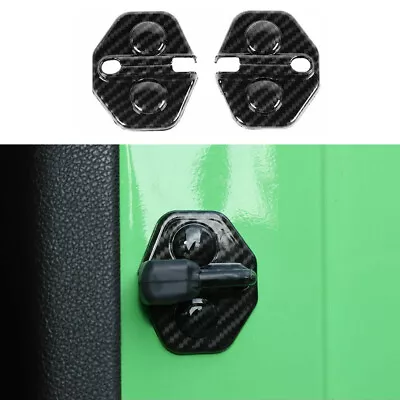 Car Door Lock Buckle Cover Protection Trim Decor Carbon For Ford Mustang 2009-13 • $13.97