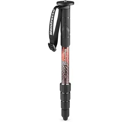 Manfrotto Element MII 5-Section Aluminum Monopod With Wrist Strap Red • $54.88