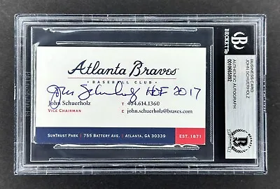 World Champ Atlanta Braves JOHN SCHUERHOLZ Business Card AUTO    BGS/BAS AUTH • $114.99