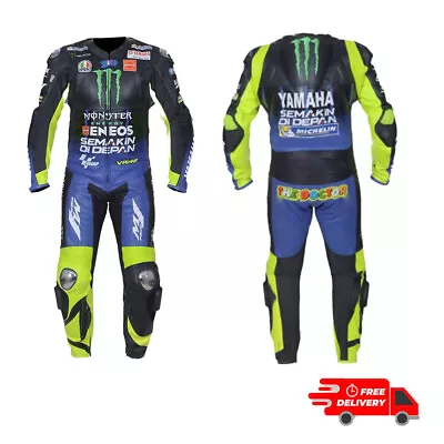 Valentino Rossi Movistar Yamaha MotoGP Motorbike Suit Motorcycle Cowhide Leather • $366.33