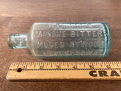 Atwoods Jaundice Bitters Vintage Glass Bottle Moses Georgetown Mass • $18.69