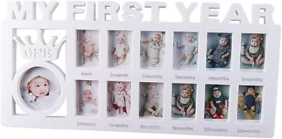 1st Birthday Gifts Picture Frames Newborn My First Year Photo Frame Baby Girls • £18.45