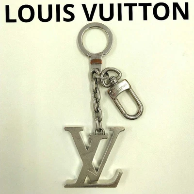 $136 • Buy Authentic Louis Vuitton Porte Cles LV Initial Charm Key Ring M65071 Silver Used