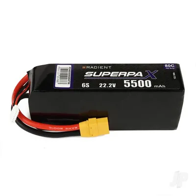 Radient 6S 5500mAh 22.2V 80C Lipo Battery W/ XT90 Connector • £120.49