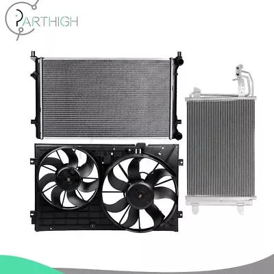 Dual Cooling Fan & Radiator Condenser Kit For 2006-2009 Volkswagen Rabbit Jetta • $176.99