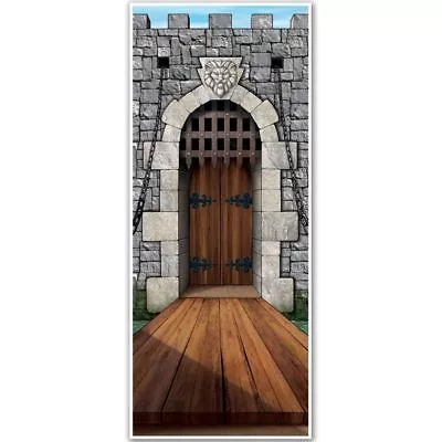 Castle Door Cover 30  X 6' Plastic Medieval Renaissance Party Wall Decoration • £6.07