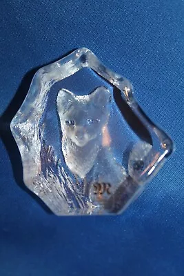 Mats Jonasson Small Crystal Paperweight - Fox Cub • £7.50