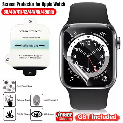 1-5x 38/41/40/42/44/45/49mm Screen Protector For Apple Watch IWatch Series 7 6 5 • $7.96