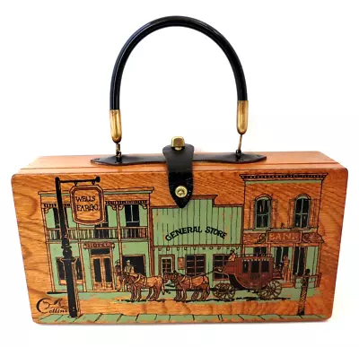 Enid Collins Of Texas Vintage Wooden Purse Box Bag • $89