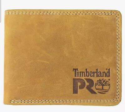 Timberland PRO Men's Slim Leather Bifold Wallet With Back Id Window • £12.95