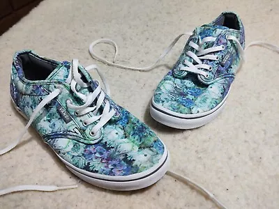 Vans Classic Atwood Floral Teal & Purple Women’s Skate Shoes Size 6.5 Lace Up • $18