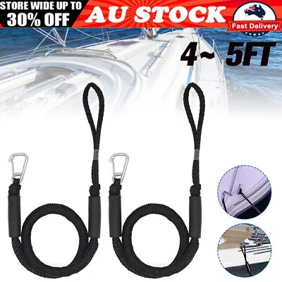 2/4PCs Marine Boat Bungee Dock Line Anchor Mooring Rope Cord Dockline Hooks AUS • $18.99